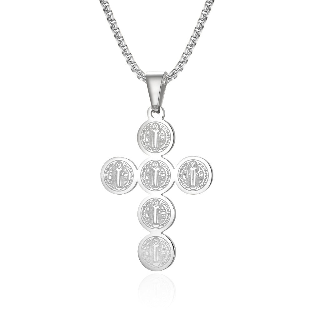 Christian Icon Cross Titanium Steel Pendant by Lordwithyou™