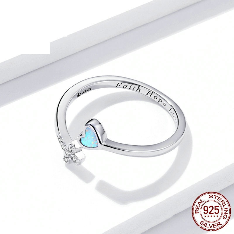 Faith Love Hope Ring in Opal & 925 Sterling Silver by Lordwithyou™
