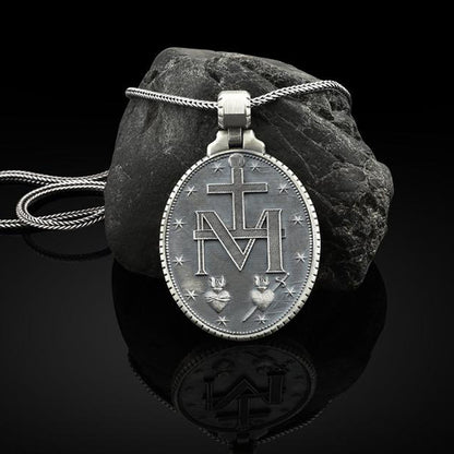 Virgin Mary Medal Religious Christian Stainless Steel Necklace by Lordwithyou™