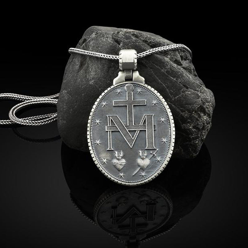 Virgin Mary Medal Religious Christian Stainless Steel Necklace by Lordwithyou™