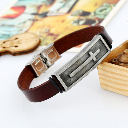 Cross Christian Belt Cowhide Bracelet by Lordwithyou™
