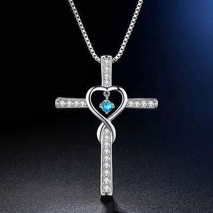 White Gold Plated &  Zircon Cross Necklace by Lordwithyou™