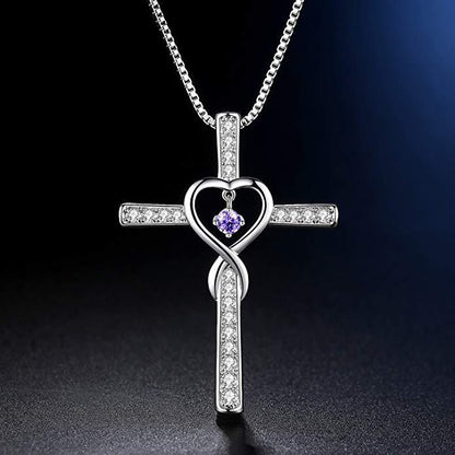 White Gold Plated &  Zircon Cross Necklace by Lordwithyou™