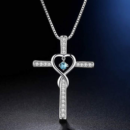 White Gold Plated &  Zircon Cross Necklace by Lordwithyou™