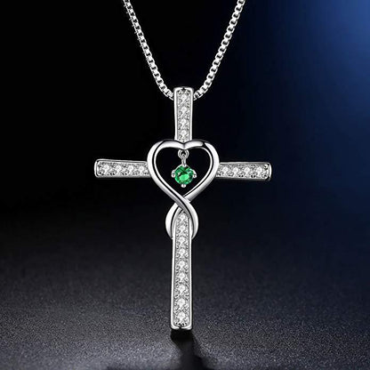 White Gold Plated &  Zircon Cross Necklace by Lordwithyou™