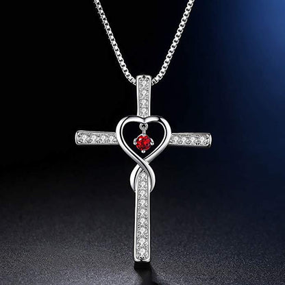 White Gold Plated &  Zircon Cross Necklace by Lordwithyou™