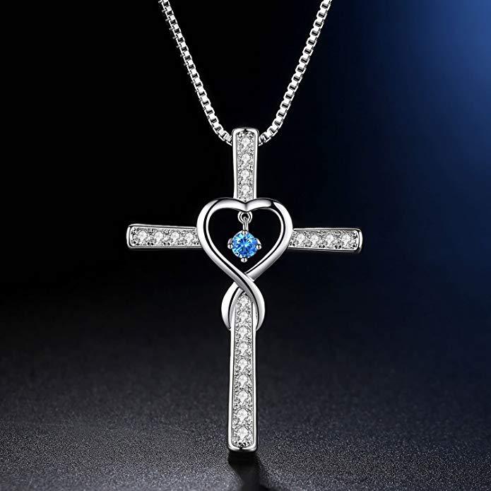 White Gold Plated &  Zircon Cross Necklace by Lordwithyou™
