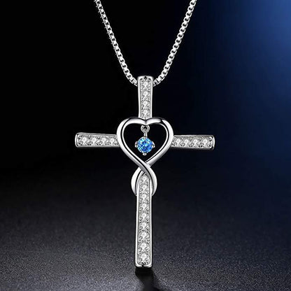 White Gold Plated &  Zircon Cross Necklace by Lordwithyou™