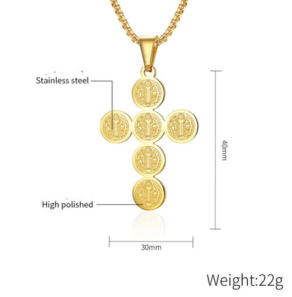 Christian Icon Cross Titanium Steel Pendant by Lordwithyou™