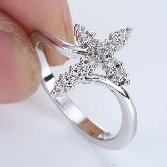 Diamond Christian Jesus Cross Ring by Lordwithyou™