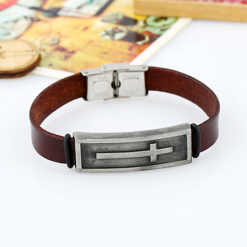 Cross Christian Belt Cowhide Bracelet by Lordwithyou™