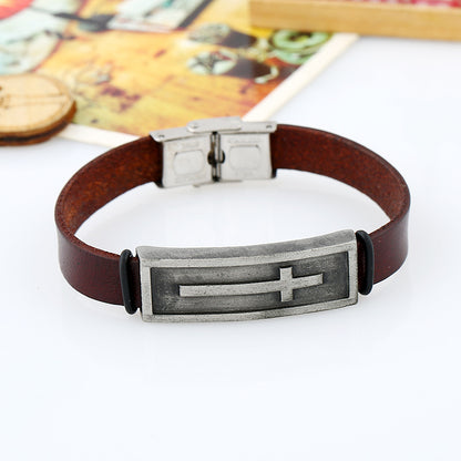 Cross Christian Belt Cowhide Bracelet by Lordwithyou™