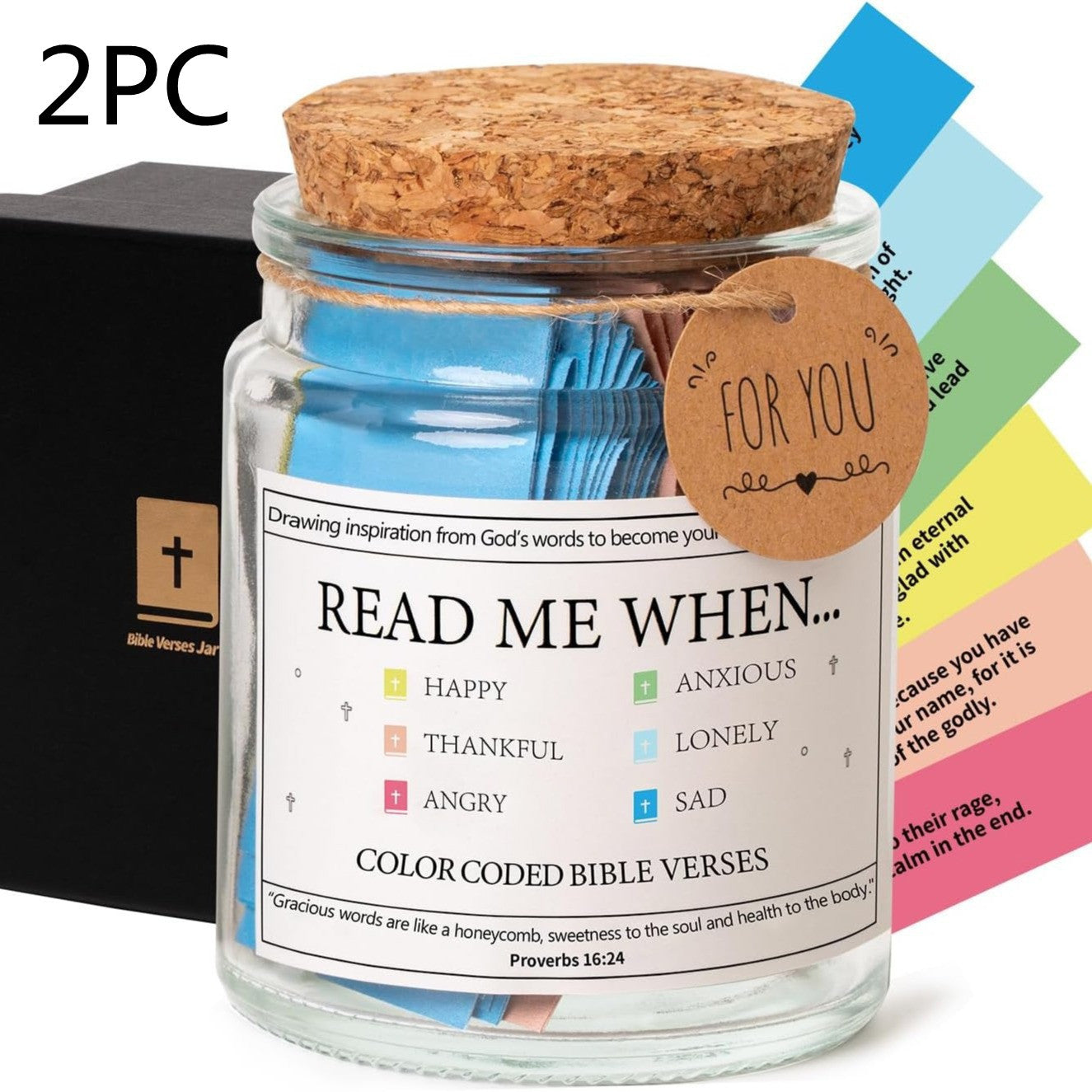 (GIFTING OFFER) Handmade Bible Verses In A Jar 90 Verses Jar (Free Christian Gift Box)