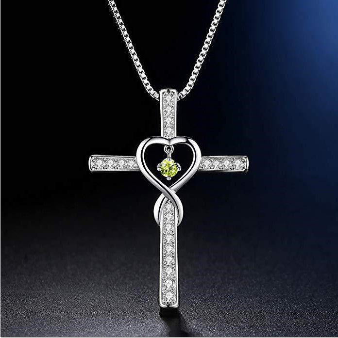 White Gold Plated &  Zircon Cross Necklace by Lordwithyou™