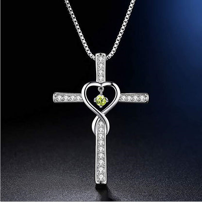 White Gold Plated &  Zircon Cross Necklace by Lordwithyou™
