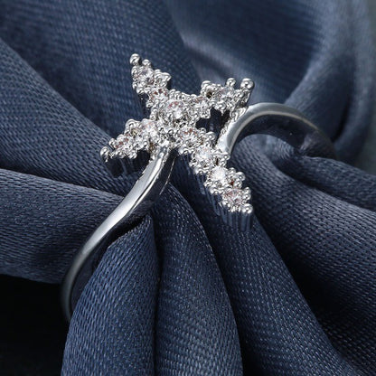 Diamond Christian Jesus Cross Ring by Lordwithyou™