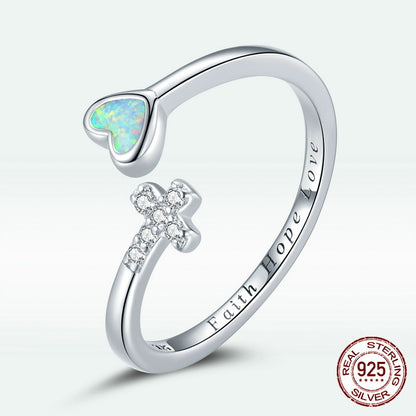 Faith Love Hope Ring in Opal & 925 Sterling Silver by Lordwithyou™