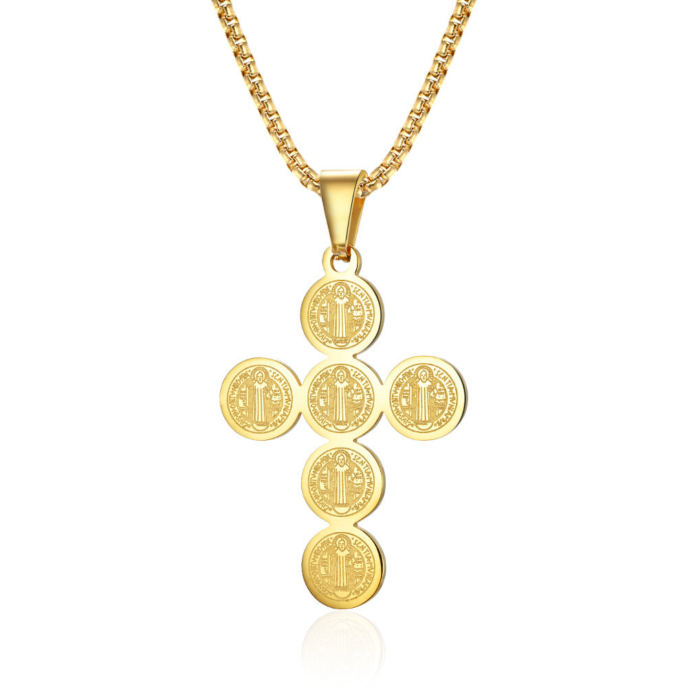 Christian Icon Cross Titanium Steel Pendant by Lordwithyou™