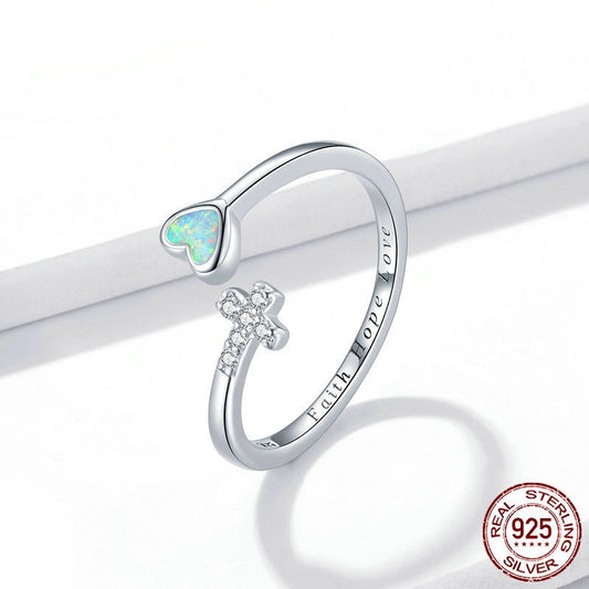 Faith Love Hope Ring in Opal & 925 Sterling Silver by Lordwithyou™