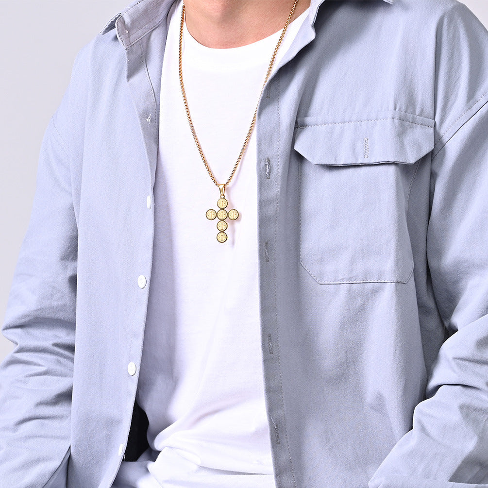 Christian Icon Cross Titanium Steel Pendant by Lordwithyou™