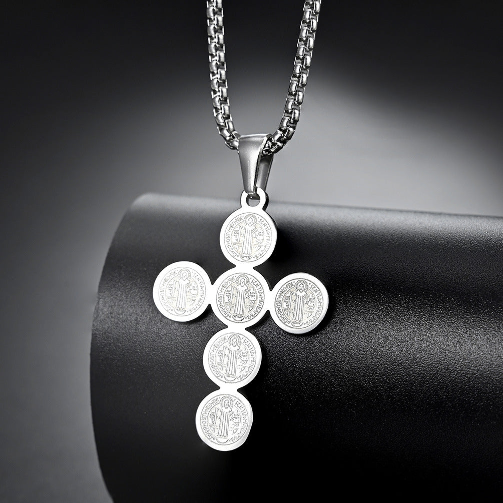 Christian Icon Cross Titanium Steel Pendant by Lordwithyou™