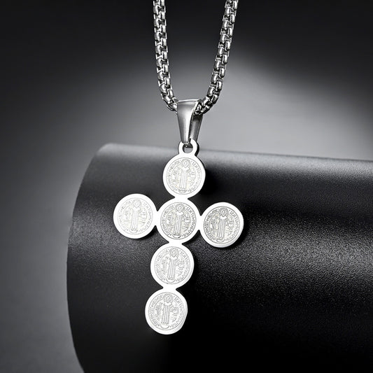Christian Icon Cross Titanium Steel Pendant by Lordwithyou™